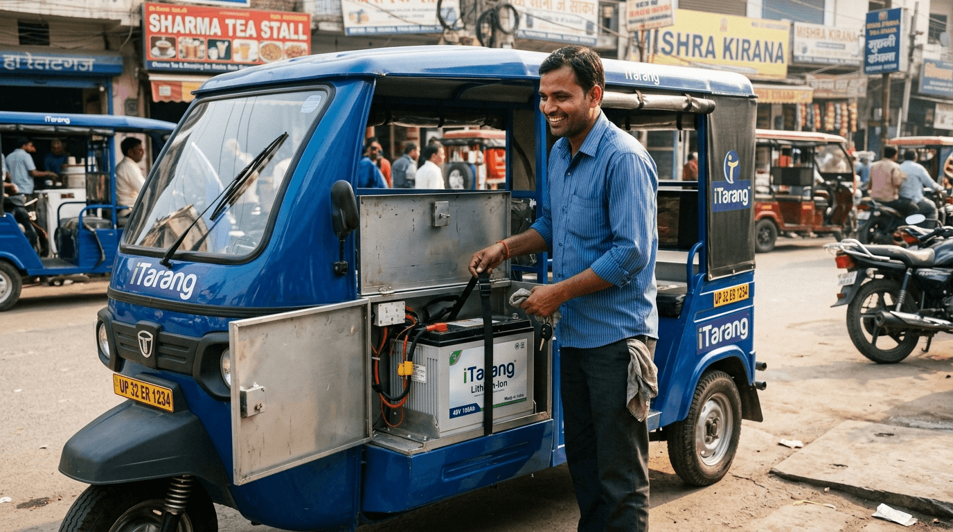 E-rickshaw with battery